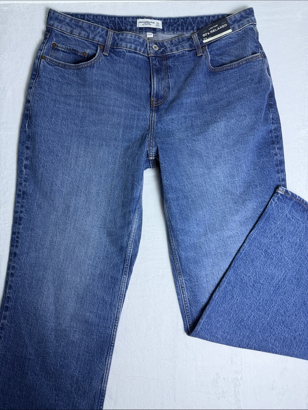 Abercrombie & Fitch Blue Straight Leg Jeans - Relaxed Fit